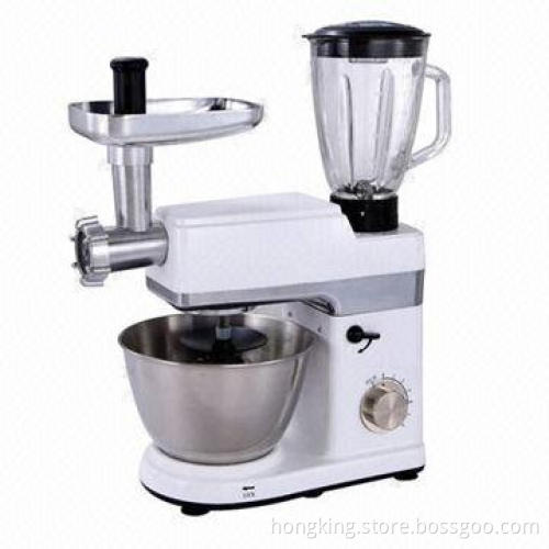 800W Multifunction Stand Mixer with Meat Grinder and Blender Accessory, 5.0L Stainless Steel Bowl